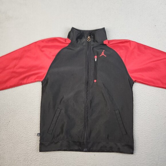 Nike Air Jordan Track Jacket Large 16/18 Years Black Red Logo Boys Basketball - Picture 3 of 12